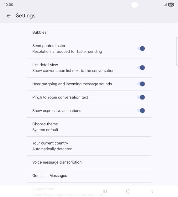 Press Gemini in Messages. Press Gemini in Messages.