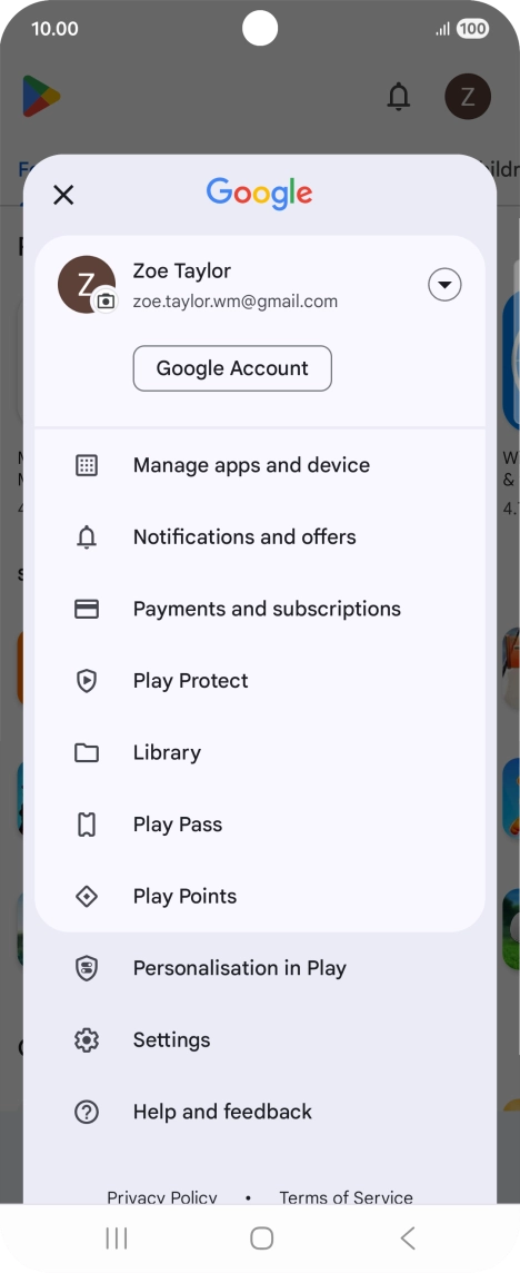 Press Manage apps and device. Press Manage apps and device.
