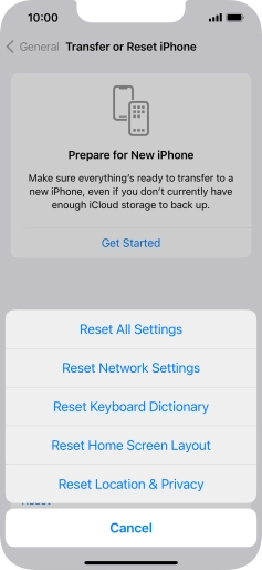 Press Reset All Settings. Press Reset All Settings.
