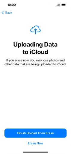 Press the required setting. Press the required setting.