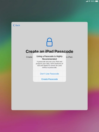 If you turn off the function, press Don't Use Passcode. If you turn off the function, press Don't Use Passcode.