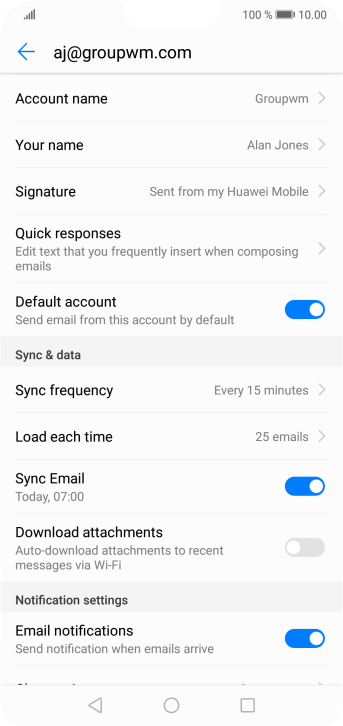 Press Account name and key in the required name. Press Account name and key in the required name.