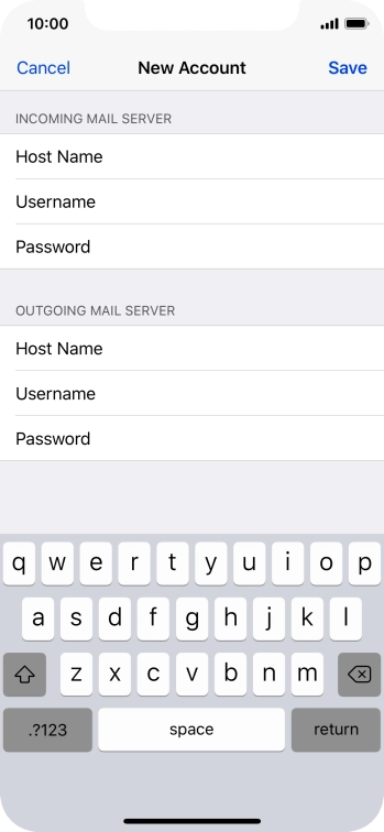 Press Save. Your email account has now been set up. To select more settings for incoming and outgoing server, proceed with the following steps. Press Save. Your email account has now been set up. To select more settings for incoming and outgoing server, proceed with the following steps.
