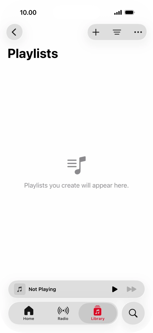 Press the new playlist icon. Press the new playlist icon.