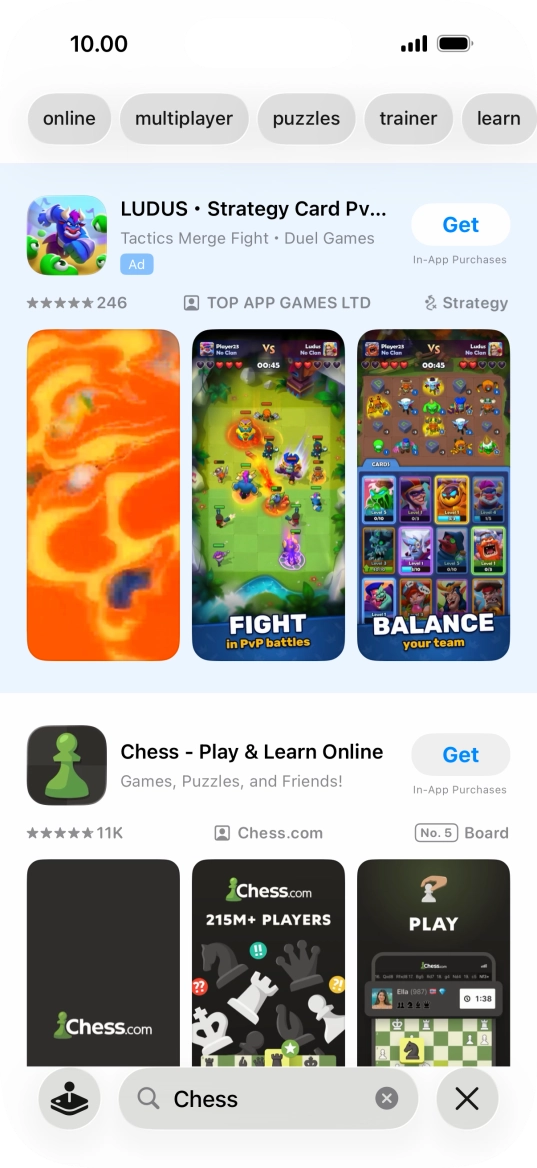 Press the required app. Press the required app.