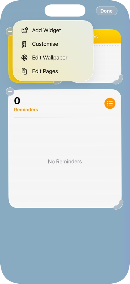 Press Add Widget. Press Add Widget.