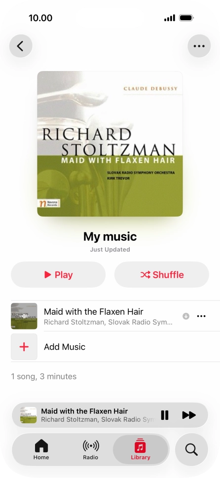 Press the song title. Press the song title.