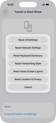 Press Reset Network Settings. Press Reset Network Settings.