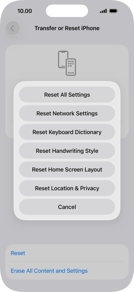 Press Reset Network Settings. Press Reset Network Settings.
