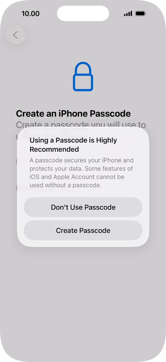 If you turn off the function, press Don't Use Passcode. If you turn off the function, press Don't Use Passcode.