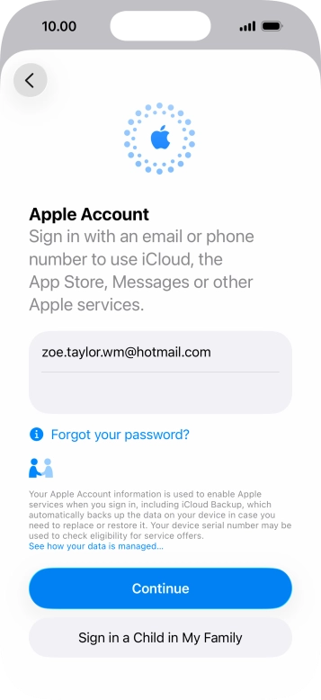Press Continue. Press Continue.