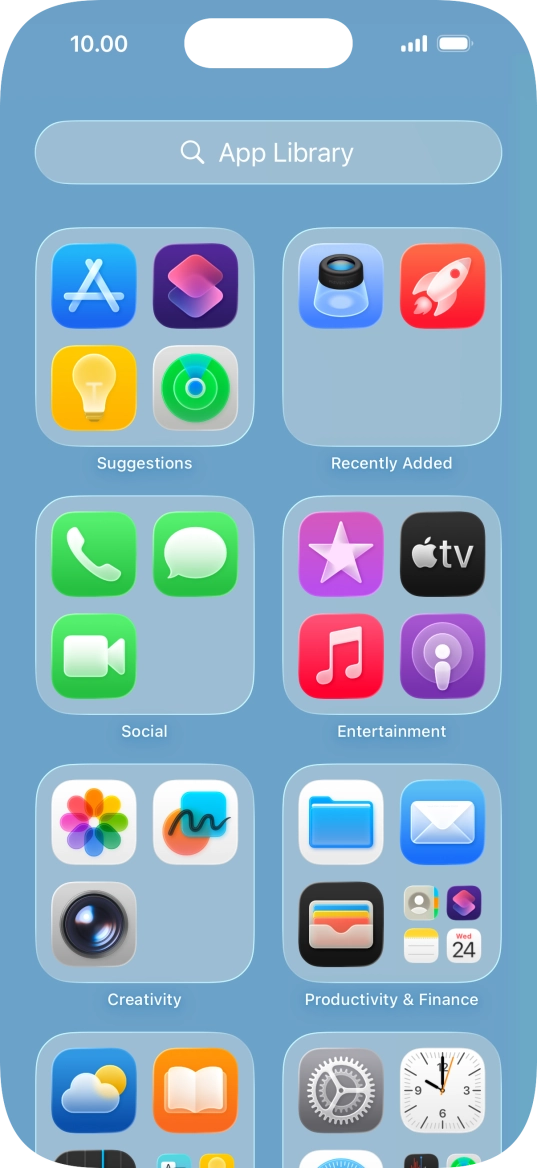 Press the required app. Press the required app.