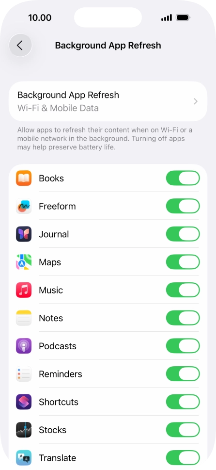 Press Background App Refresh. Press Background App Refresh.