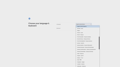Click the required language. Click the required language.