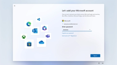 Key in the password for your Microsoft account and click Sign in. Key in the password for your Microsoft account and click Sign in.