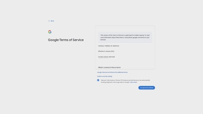 Click Accept and continue. Click Accept and continue.
