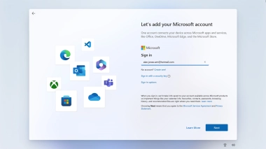 Key in the username for your Microsoft account and click Next. Key in the username for your Microsoft account and click Next.