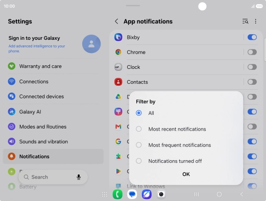 Press the required setting. Press the required setting.