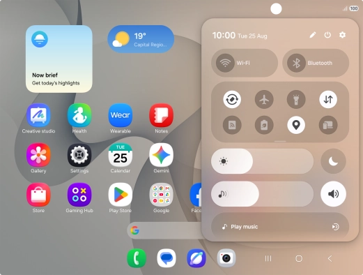 Press the settings icon. Press the settings icon.
