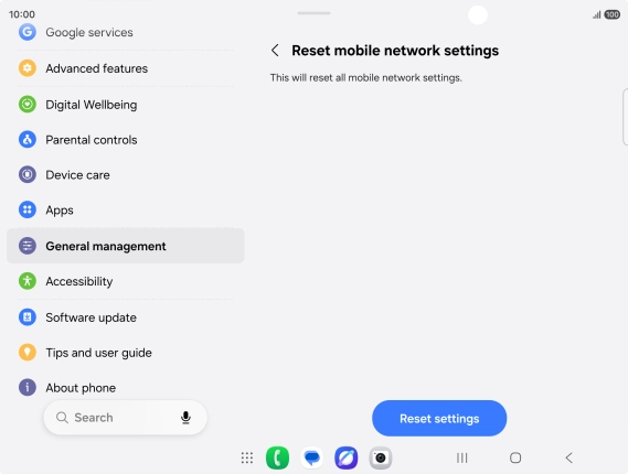 Press Reset settings. Press Reset settings.
