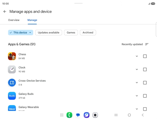 Press the required app. Press the required app.