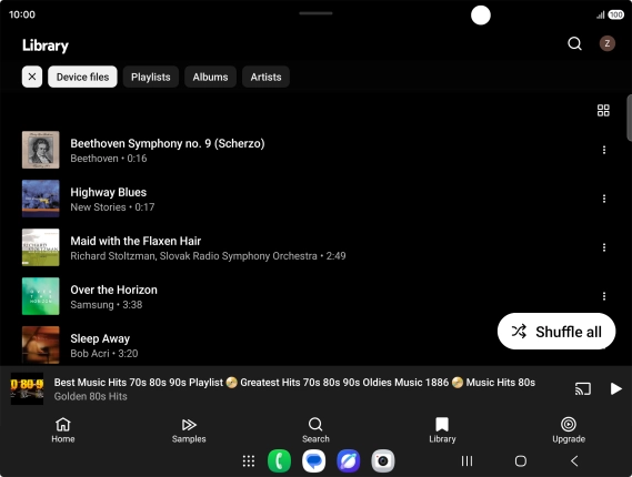 Press the required audio file. Press the required audio file.