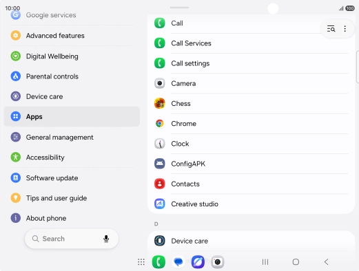 Press the required app. Press the required app.