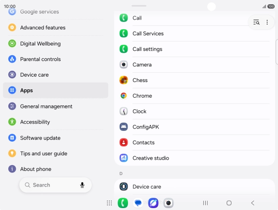 Press the required app. Press the required app.