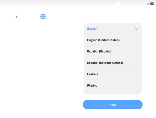 Press the required language. Press the required language.