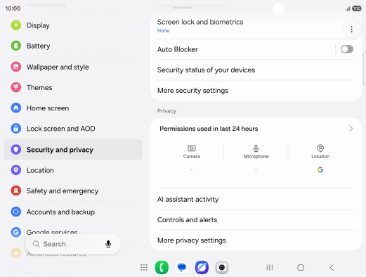 Press More security settings. Press More security settings.