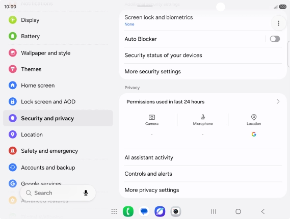 Press More security settings. Press More security settings.