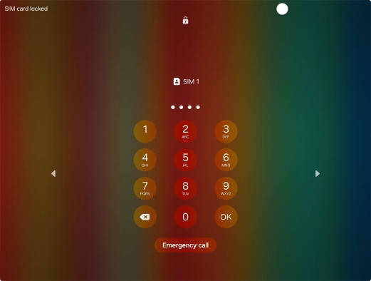 If your SIM is locked, key in your PIN and press OK. The default PIN is 1111. If your SIM is locked, key in your PIN and press OK. The default PIN is 1111.
