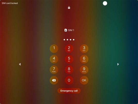 If your SIM is locked, key in your PIN and press OK. The default PIN is 1111. If your SIM is locked, key in your PIN and press OK. The default PIN is 1111.