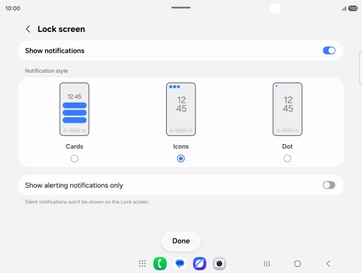 Press the required settings to turn them on or off. Press the required settings to turn them on or off.