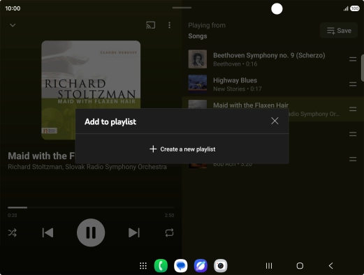 Press Create a new playlist. Press Create a new playlist.
