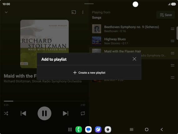 Press Create a new playlist. Press Create a new playlist.