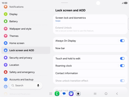 Press Screen lock and biometrics. Press Screen lock and biometrics.
