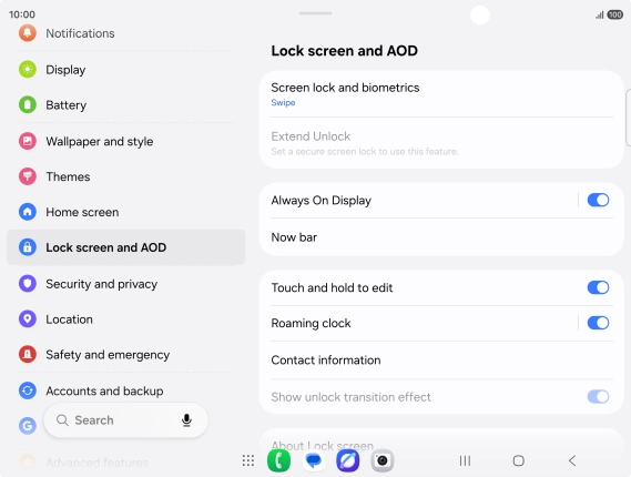 Press Screen lock and biometrics. Press Screen lock and biometrics.