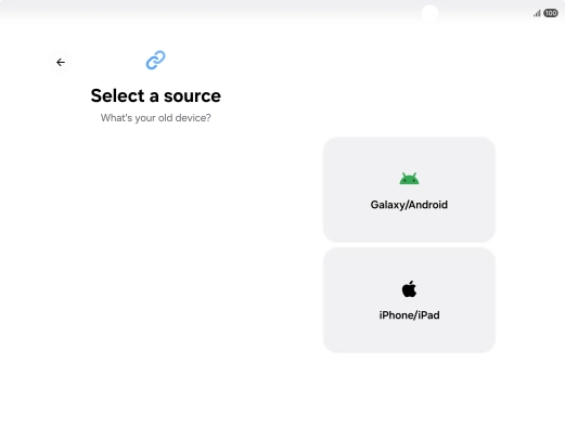 Press the required setting and follow the instructions on the screen to transfer the content from another phone. Press the required setting and follow the instructions on the screen to transfer the content from another phone.