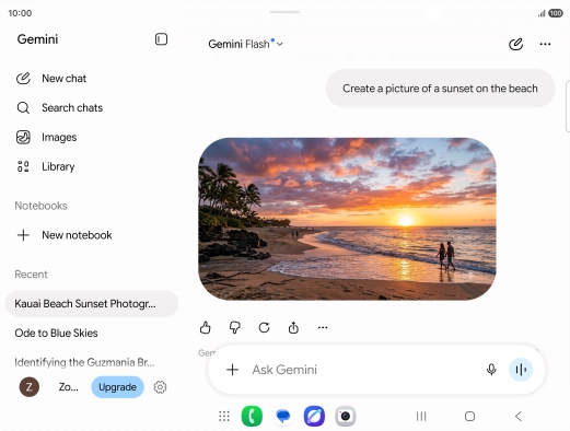 You can also ask Gemini to generate a picture based on your description. You can also ask Gemini to generate a picture based on your description.