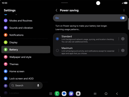Press the indicator next to the required setting. Press the indicator next to the required setting.