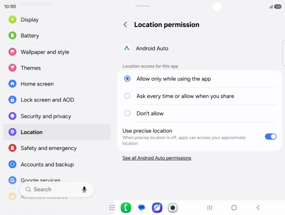 Press the required setting. Press the required setting.