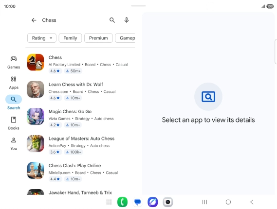 Press the required app. Press the required app.