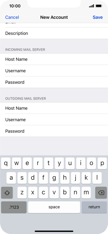 Press Save. Your email account has now been set up. To select more settings for incoming and outgoing server, proceed with the following steps. Press Save. Your email account has now been set up. To select more settings for incoming and outgoing server, proceed with the following steps.