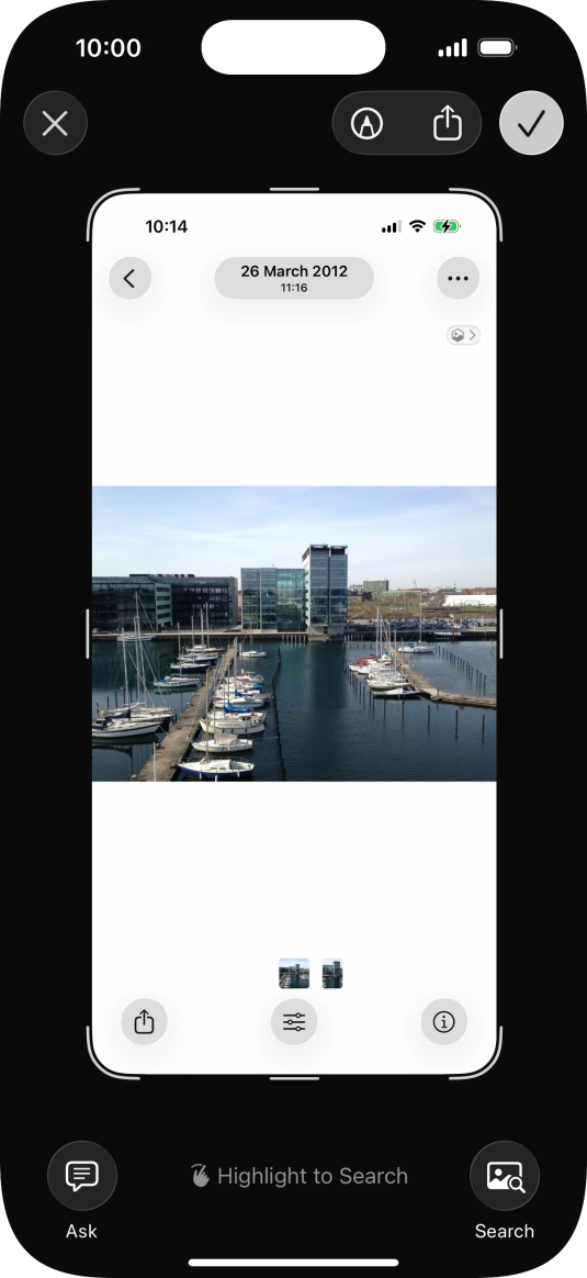 To use visual intelligence via screenshot, take a screenshot and follow the instructions on the screen to use the function. To use visual intelligence via screenshot, take a screenshot and follow the instructions on the screen to use the function.