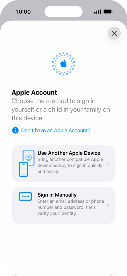 Press Sign in Manually. Press Sign in Manually.