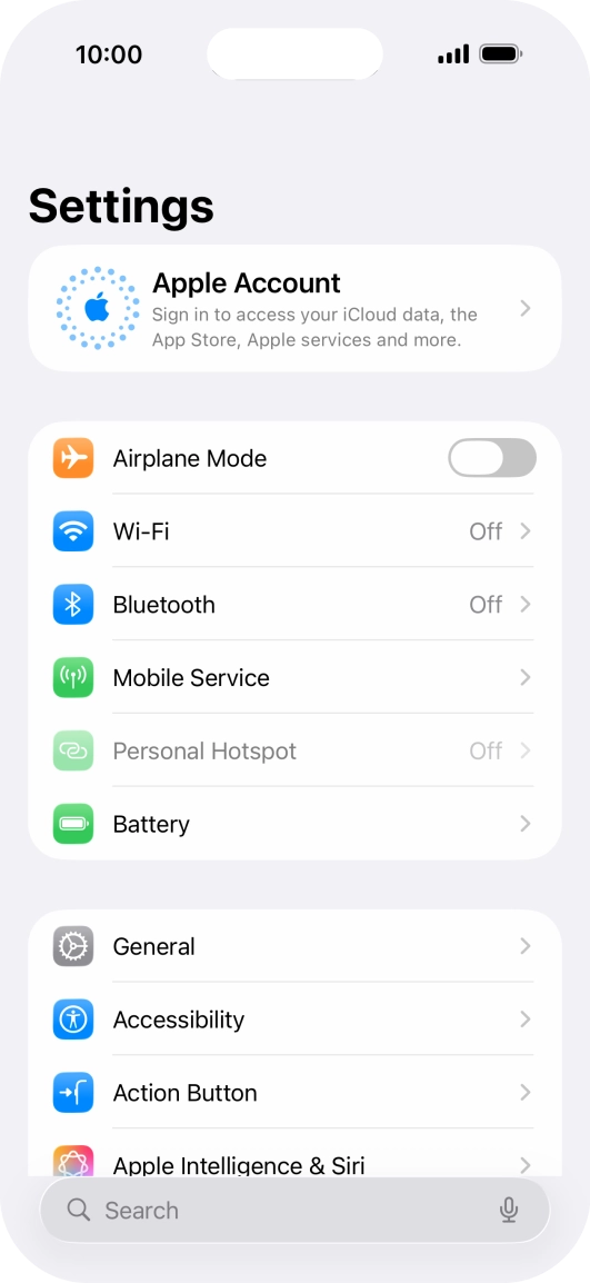 Press Apple Account. Press Apple Account.