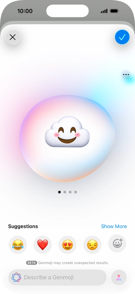 Slide your finger right or left on the screen to see the generated results. Slide your finger right or left on the screen to see the generated results.