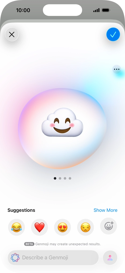 Slide your finger right or left on the screen to see the generated results. Slide your finger right or left on the screen to see the generated results.