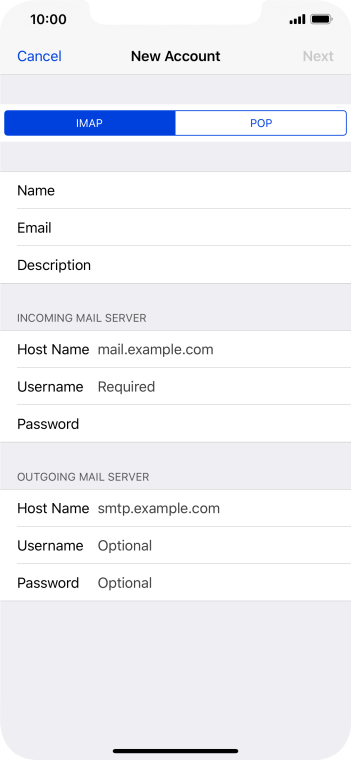 Press IMAP. Press IMAP.